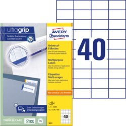 Universal-Etikett, ultragrip, 52,5 mm breit, AVERY Zweckform®