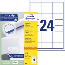 Universal-Etikett, ultragrip, 64,6 mm breit, umlaufender Rand, AVERY Zweckform®