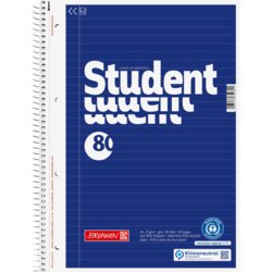 Collegeblock Student Recycling, A4, liniert, Lochung 4-fach, weiß
