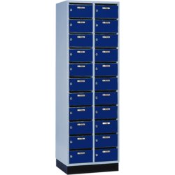 Stahl-Verteilerschrank, 620mm breit, Tiefe 490mm, lichtgrau/blau