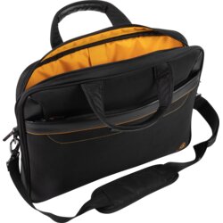 Notebook-Tasche Exactive®, 450mm breit, Tiefe 90mm, 1184g, schwarz/orange
