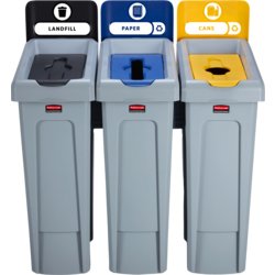 Recycling-Station Slim Jim®, 3 Behälter, Rubbermaid®