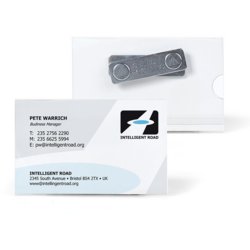 Namensschild mit Magnet, 75mm breit, 40mm hoch, transparent
