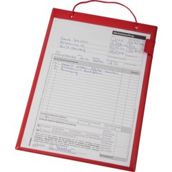 Auftragstasche "Basic" ohne Schlüsselfach, für Format A4, Aufhängeloch ja, rot