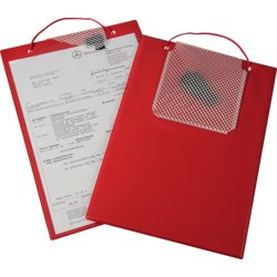 Auftragstasche "Plus" mit Schlüsselfach, für Format A4, Aufhängeloch ja, rot