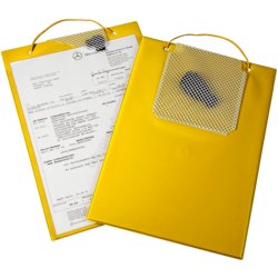 Auftragstasche "Plus" mit Schlüsselfach, für Format A4, Aufhängeloch ja, gelb