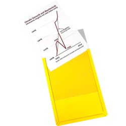 Magnet-Sichttasche, für Format A4 hoch, Aufhängeloch nein, 305mm hoch, gelb