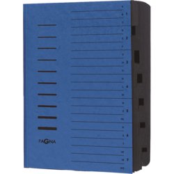 Ordnungsmappe, für Format A4, Tabe A-Z, 7 Fächer, Greifausschnitt ja, blau
