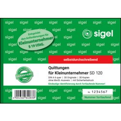 Quittung für Kleinunternehmer, sigel