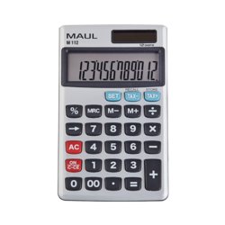 Taschenrechner M 112, Displayanzeige (Zeilen x Zeichen) 1x 12, 52g, silber