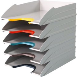 Briefablage VARICOLOR® TRAY SET, für Format A4 bis C4, grau/5 Farben