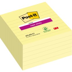Super Sticky Notes gelb, liniert, Post-it® Notes Super Sticky