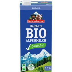 Haltbare Bio-Alpenmilch, laktosefrei, H-Milch, laktosefrei 3,5 %