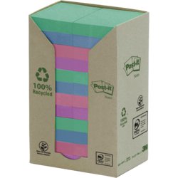 Recycling Notes, pastell, 51mm breit, mint, hellblau, flamingopink, gelb