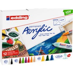 Acryl-Kreativset basic, Schaft weiß, wischfest ja, sortiert