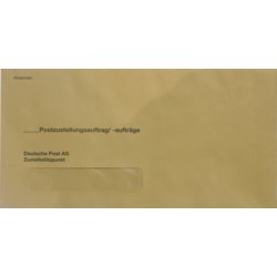 Umschlag für Zustellungsauftrag für Zusendung an Postamt, RNKVERLAG