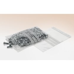 Druckverschlussbeutel mit Stempelfeld, 100mm breit, 150mm hoch, transparent