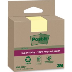 Super Sticky Recycling Notes, gelb, Post-it® Super Sticky Recycling Notes