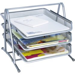 Briefablage Office-Set Drahtmetall, für Format C4, 300mm breit, silber