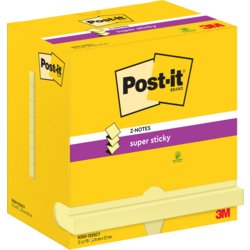 Super Sticky Z-Notes, gelb, 127mm breit, 76mm hoch, blanko, 1080 Blatt
