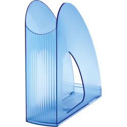 Stehsammler TWIN transparent, für Format A4/C4, 76mm breit, transluzent-blau