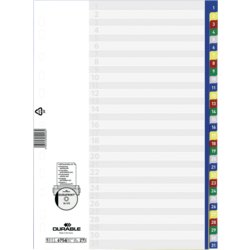 Zahlenregister mit farbigen Taben, DURABLE