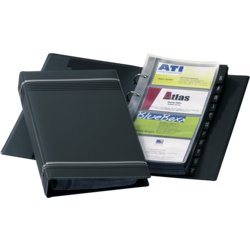 Visitenkartenringbuch VISIFIX® 2385, anthrazit mit silbernen Zierstreifen