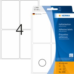 Vielzweck-Etikett, handbeschriftbar, Etiketten pro Blatt 4, weiß