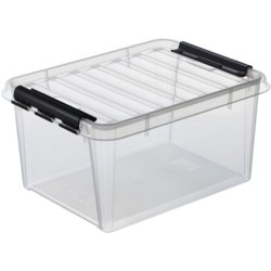 Aufbewahrungsbox CLASSIC, 300mm breit, Tiefe 400mm, 180mm hoch, transparent