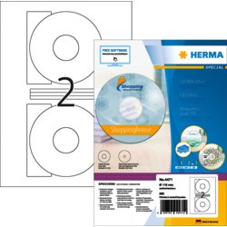 CD-Standard-Etikett, 116mm ø, 18.5mm ø, Oberfläche blickdicht, weiß