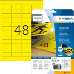 Folien-Etikett, gelb, matt, mit Rand / Eckenrundung, HERMA