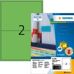 Etikett farbig, permanent haftend, mit Rand / Eckenabrundung, A4, grün