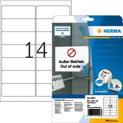 Etikett weiß, ablösbar, PG mit 25 Blatt, Etikettenbreite 99.1mm, ablösbar ja