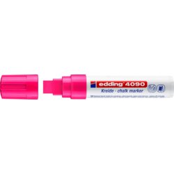 Kreidemarker 4090, Schaft weiß, Keilspitze, feucht abwischbar ja, neonpink