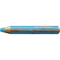 Multitalent-Stift woody 3 in 1, Minenfarbe cyanblau, Stiftform rund, 15mm ø