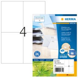 Etikett Recycling, Premium Qualität, PG mit 80 Blatt, HERMA