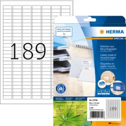 Etikett Recycling, Premium Qualität, PG mit 20 Blatt, HERMA