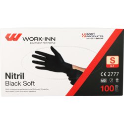 Einmalhandschuhe WORK-INN, Handschuhgröße S, aus Nitril, schwarz