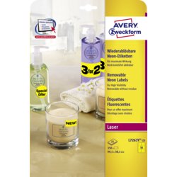 Werbeetikett, eckig, 350 Etiketten in Packung, Packung mit 25, neongelb