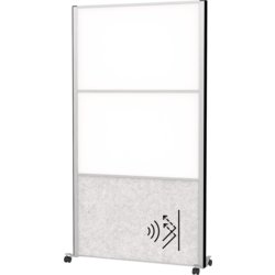Stellwandsystem MAULconnecto, 2x Whiteboard, 1x Akustik, 1000mm breit, silber