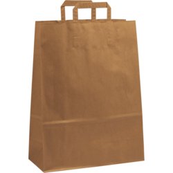 Tragetasche aus Papier, 320mm breit, Tiefe 140mm, 420mm hoch, braun