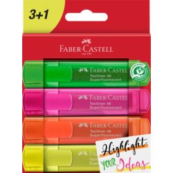 Textmarker TL 46 Superfluor 4er Kartonetui, FABER-CASTELL