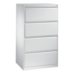 Stahl-Hängeregistraturschrank Acurado, 2-bahnig, 4 Schubfächer, lichtgrau