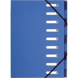 Ordnungsmappe Forever®, für Format A4, 9 Fächer, Fassungsvermögen 600, blau
