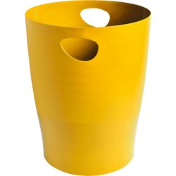 Papierkorb Bee Blue, 15 Liter, Tiefe 263mm, 335mm hoch, 263mm ø, safrangelb