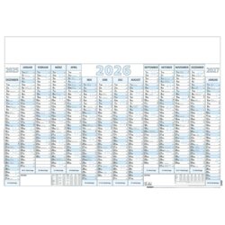 Plakatkalender - 14 Monate, Kalendarium 14 Monate/1 Seite, Wochenzählung ja