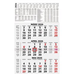 Dreimonatskalender, 3 sichtbare Monatsblöcke, 297mm breit, 485mm hoch