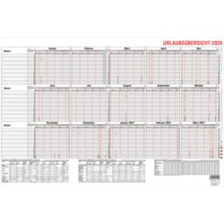 Urlaubsübersicht, personenbezogen, Kalendarium 15 Monate/1 Seite, 441mm breit