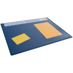 Schreibunterlage PP mit Jahreskalender und transparenter Abdeckung, blau