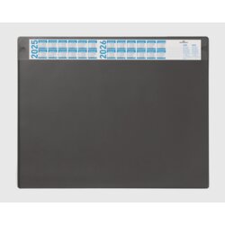 Schreibunterlage mit Jahreskalender und abnehmbarer Abdeckung, schwarz
